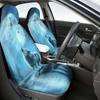 2pcs Wolf Howling Moon Car Seat Covers - All-Season Fit, Easy To Install, Durable Polyester, Machine Washable, Ideal For Enhanci