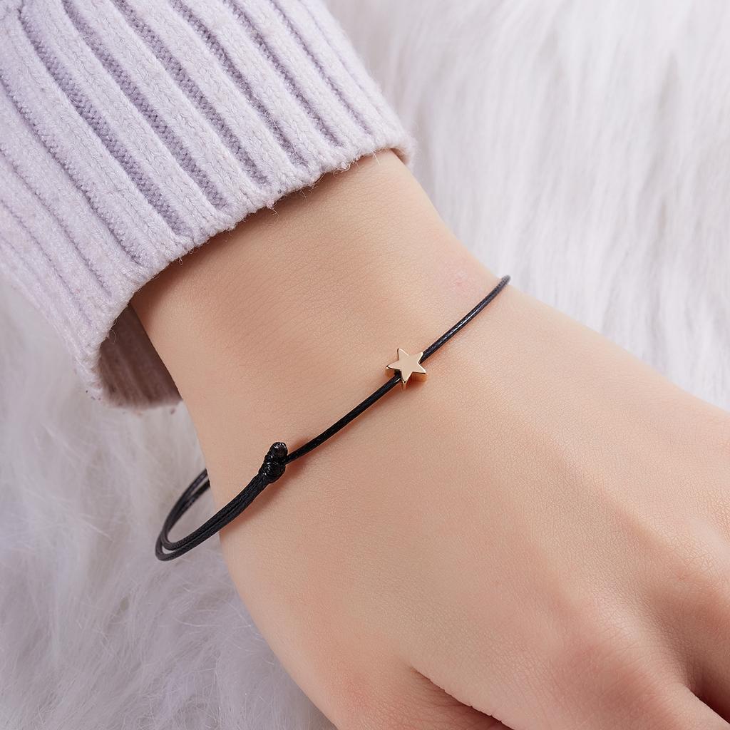 Exquisite Adjustable Wax Rope Bracelet for Wish Card Star Charm Bracelets Decor