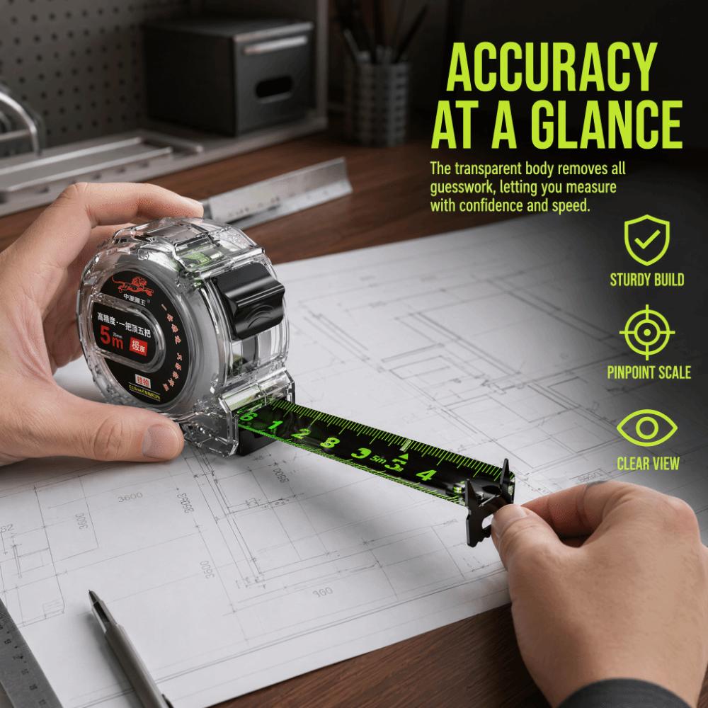 Clear Case Included Retractable Tape Measure High Accuracy Tape Measure Woodworking 5m