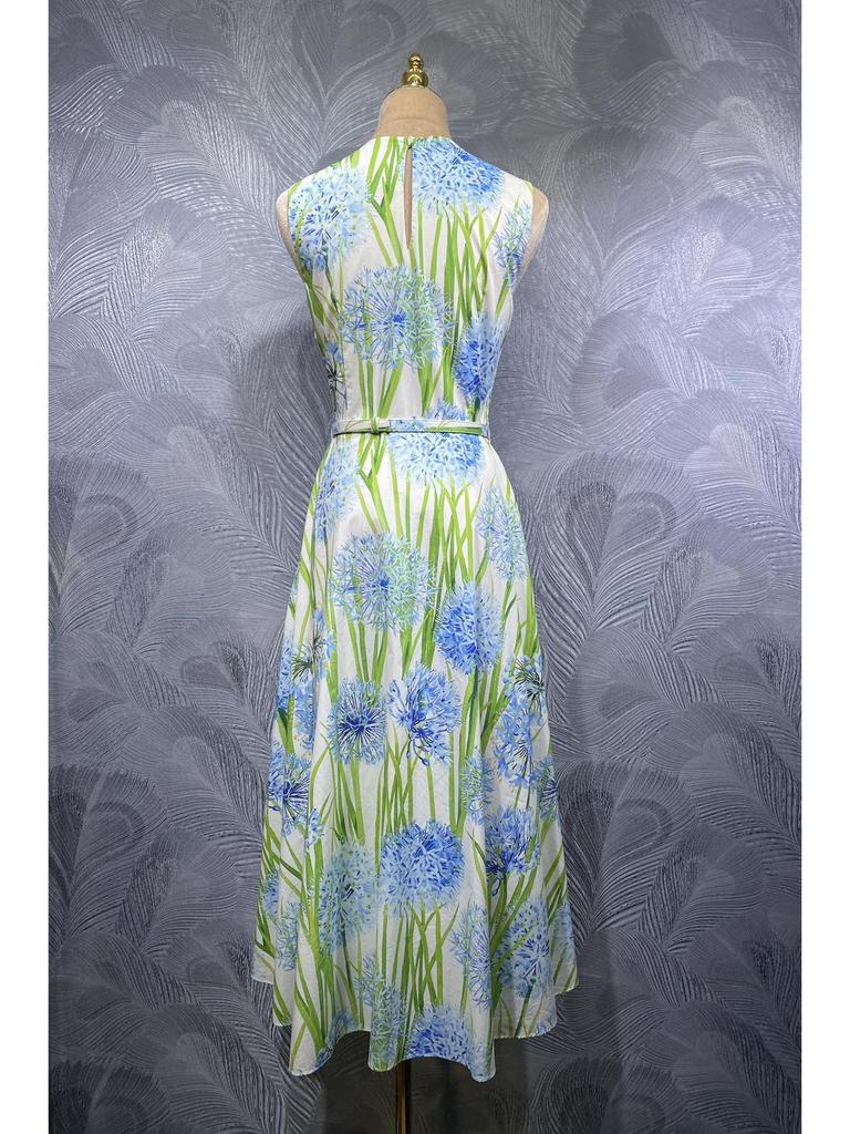 Damen Ärmelloses Baumwoll-Printkleid - Rundhalsausschnitt - Frühjahr 2026