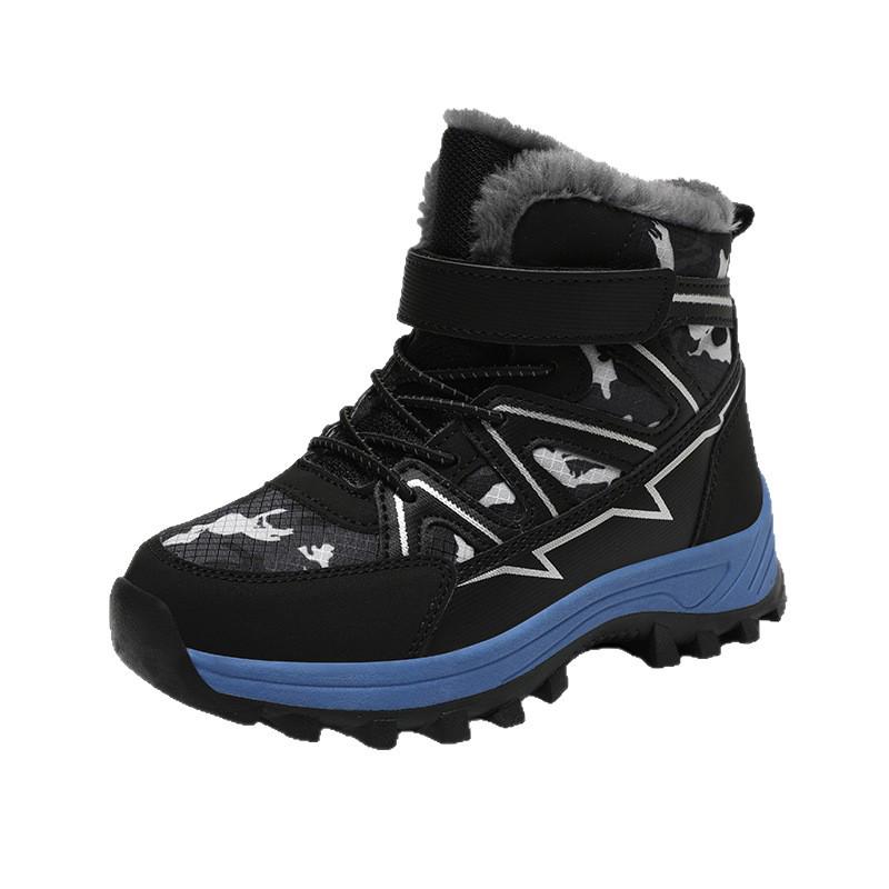 Boys' 2025 Winter Cotton Mid-Top Non-Slip Sports Boots with Plush Lining
