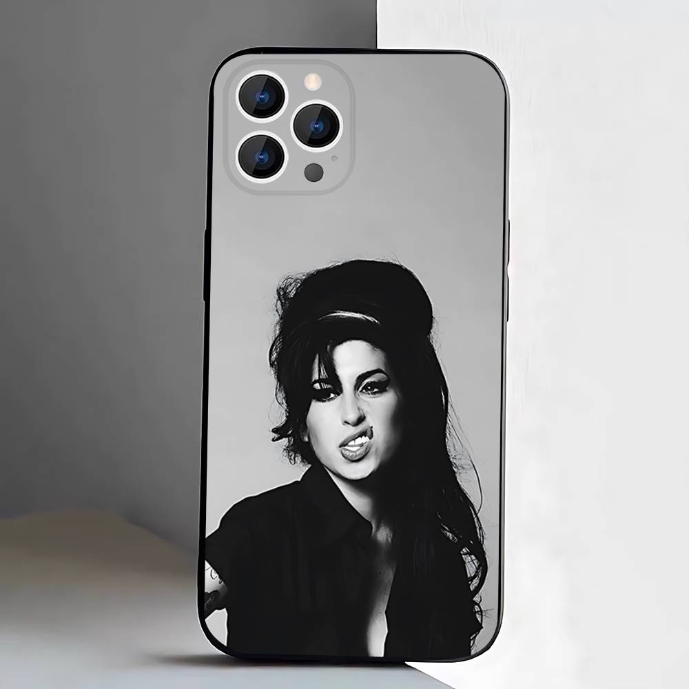 A-Amy Winehouse Phone Case For iPhone 17,16,15,14,13,12,Pro,Max,Plus,E,SE4,Air,Mini Black Soft Box