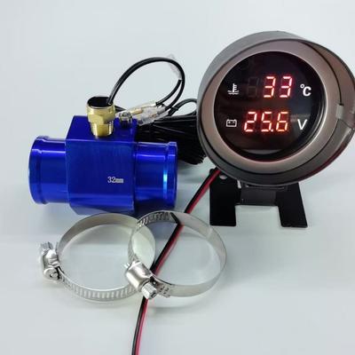 2 AZ 1-BEN Vízhőmérő 12V 24V Digitális Hőmérséklet Érzékelő Elektronikus Vízhőmérő Autó