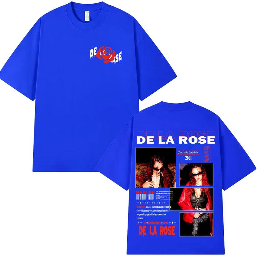 De La Rose Album Trendy Double Sided Print Tshirt Mens High Quality Oversized Tee Shirt Harajuku Casual Cozy T Shirt Streetwear