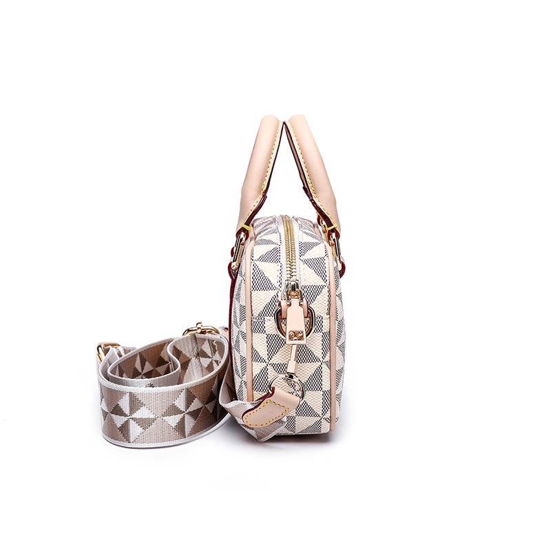 Crossbody Bag Europe and America Retro Men's and Women's Bags Casual Print Texture Business Saddle Bag