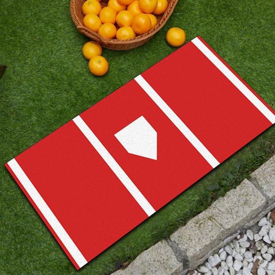 Baseball Batting Mat for Training Shock Absorbing Softball Pitching Mat Batting Practice Mat with Anti-Slip Bottom Footprint Guide for Beginner