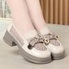 Fashion Casual Shoes For Women's Thin Hollow Mesh British Style Leather Shoes Versatile Thick Sole Women's Summer Single Shoes