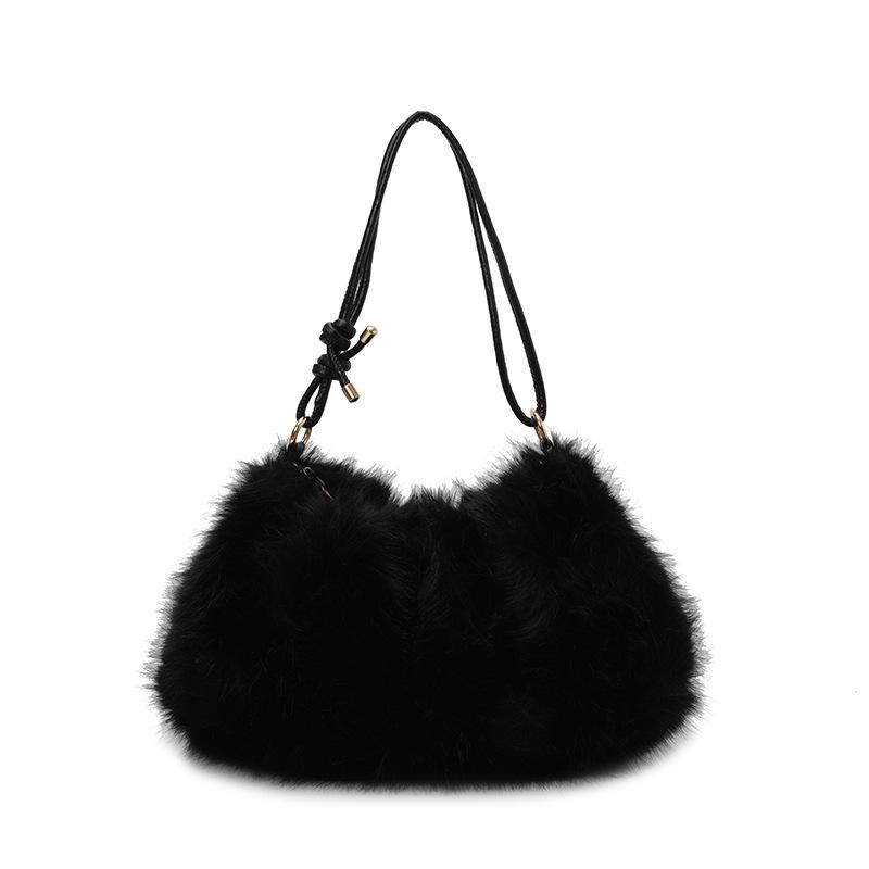 

2025 New Furry Crescent Crossbody Chain Bag - Women s Comfy Commuter Shoulder Bag