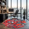 Fire Truck Printed Round Rug Carpet Chair Rug Area Rug Entryway Doormats,for Office Chair Living Room Bedroom Kitchen Room.