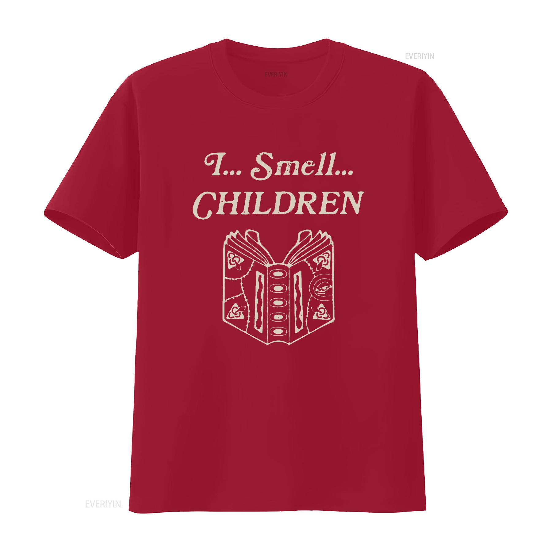 

Womens I Smell Children T Shirt Funny Magic Halloween Spooky Novelty Black vintage Washed Stretched Soft Slightly Unisex S