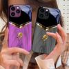 V-shaped Dragon Head Rose Purple For IPhone 15 Pro 14 13 12 Mini 11 XS Max XR 7 8 Plu SE 2020 2022 Tempered Glass Phone Case