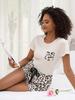 Women's Heart Print Summer Casual Two-Piece Set