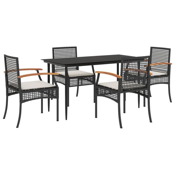 VidaXL Garden Dining Set with Cushions 5pcs, Patio Table and Chair, Patio Furniture, Outdoor Furniture, 3213598