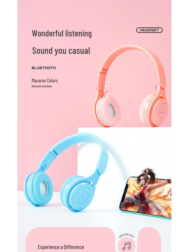 Y08 Macaron Over-Ear Faltbares Kabelloses Bluetooth Headset mit Kartensteckplatz für Studenten