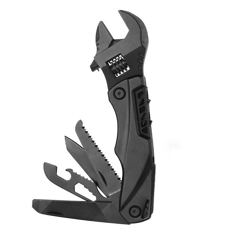 Outdoor Camping Multifunctional Wrench Pliers, Multi-purpose Adjustable Wrench, Folding Knife Saw, EDC Wrench Combination Tool, 12 In 1