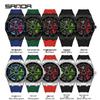 Sanda Men's Waterproof Alloy Car Wheel Design Silicone Wristwatch