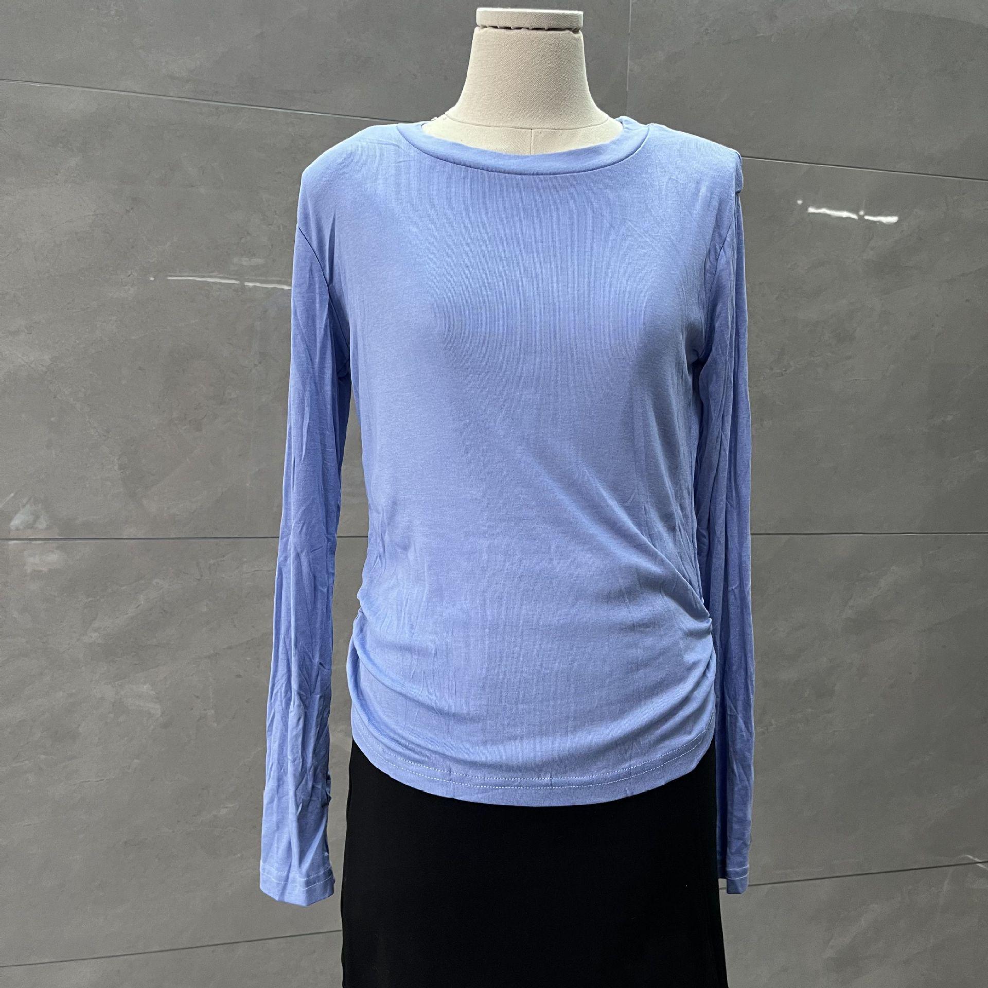 

Korean Autumn White Slimming Long Sleeve Shoulder Pad Top for Women XL for ~125 lbs