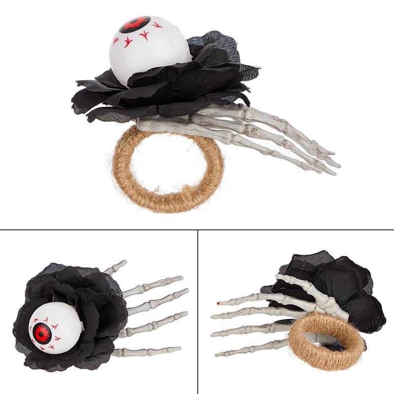Halloween Decorative Napkin Button New Halloween Pumpkin Skull Napkin Ring Easter Pumpkin Maple Leaf Napkin Ring