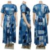 Women's Plus Size Elegant Lace-up African Long Dress - Spring/Summer 2024 Fashion