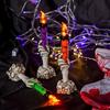 1-3PCS LED Skull Hand Candle Light Battery Operated Flame Effect HalloweenGothic Decoration for Haunted HouseTable Hanging Decor