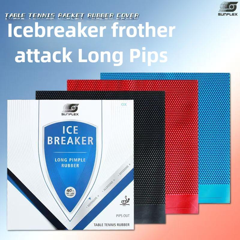 SUNFLEX ICE BREAKER Stolní tenisová potahová guma Dlouhé nopky OX 0.5/1mm Houba Schváleno ITTF Ping Pongová guma Ofenzivní Snadné ovládání
