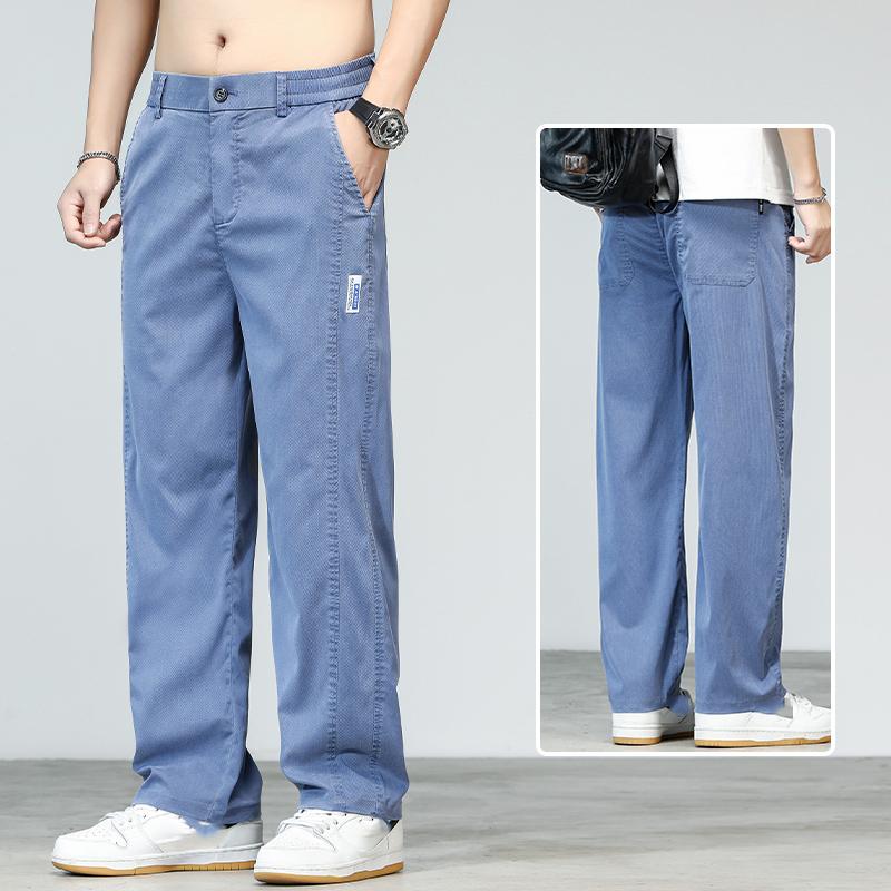 

Ultrathin Soft Lyocell Fabric Men s Jeans Loose Straight Denim Pants Design Casual Trousers Plus Size 5XL S