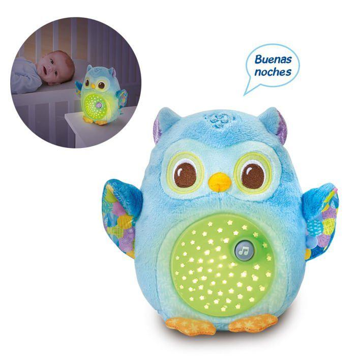 Projecteur en peluche hibou - VTech - Lumière nocturne - Musique apaisante - Sons de la nature - Réagit aux pleurs