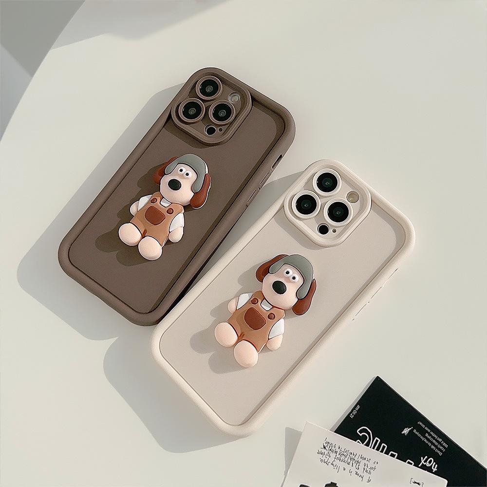 Cartoon Trendy Brand Phone Case for Apple IPhone 15 Pro Max, 3D Dog, 13 Dropshipping, 11 Full-coverage Protective Case Huawei
