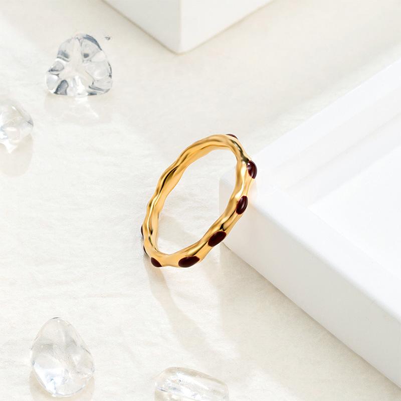 Einfacher Geometrischer Tropfring Damen Nischen Design High-End Ring, Titanstahl Galvanisierung Unregelmäßige Accessoires