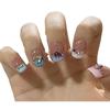 Rainbow Star Diamond French Short Removable Handmade False Nails
