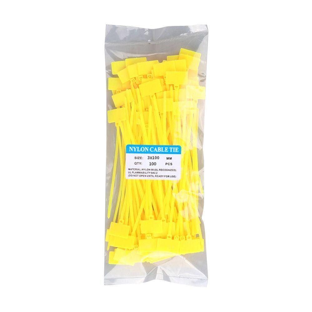 100pcs Colorful Style Cable Tag Easy Mark Colorful Tag Zip Tie Nylon Ties  Number Plate