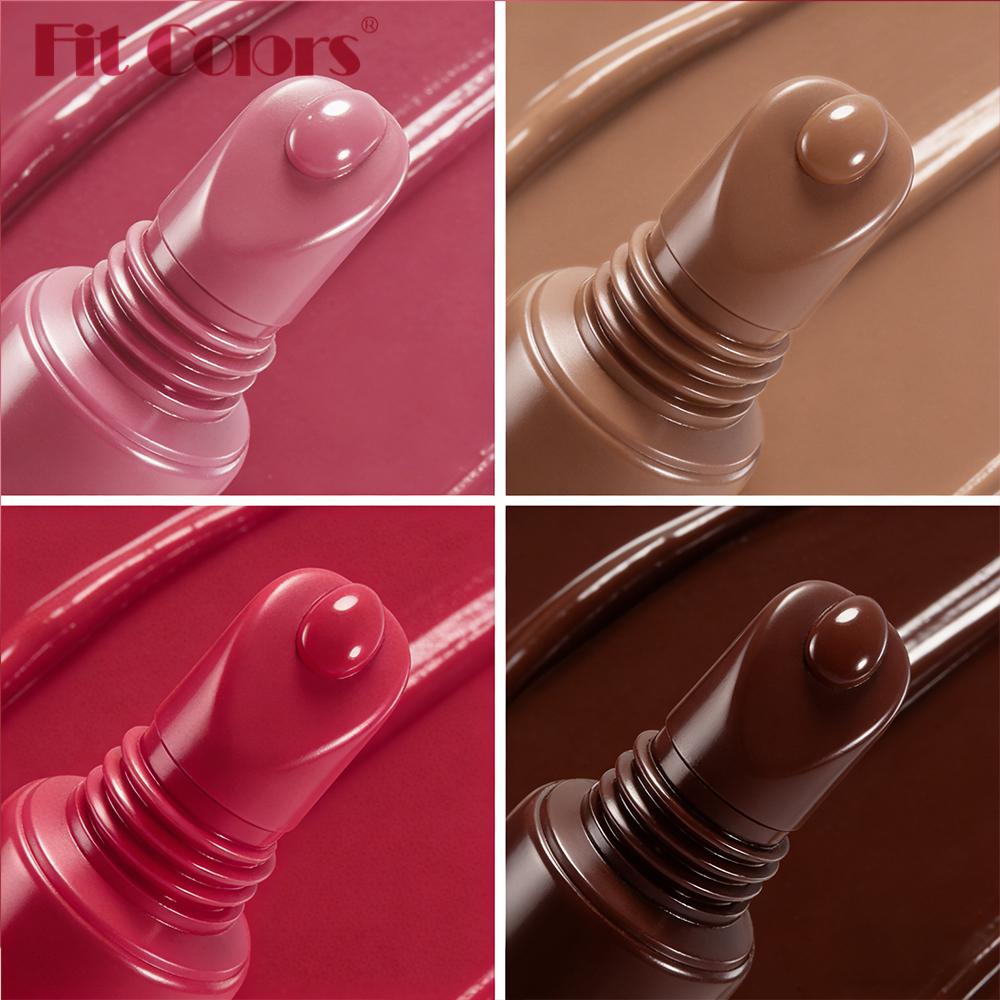 Fit Colors 4pcs Squeeze Tube Lip Oil Set, Moisturizing Glossy Lip Balm with Mirror Shine, Long Lasting Hydrating Liquid Lipstick & Lip Gloss Makeup