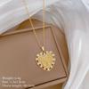 Gold Plated Maria Necklace Cubic Zircon Heart Choker For Women Mary Titanium Steel Chain Religious Jewelry