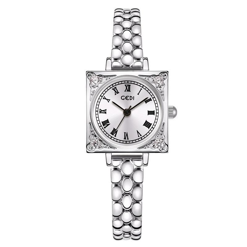 Retro High-Value Women'S Quartz Watch Medieval Exquisite Small Square Plate Women'S Watch Light Luxury Waterproof Women'S Watch