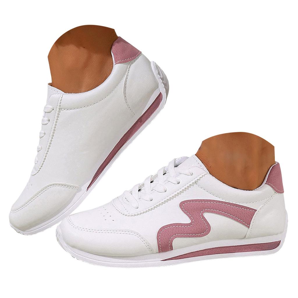 Arbeitsdamen Max Dämpfung Breite Sneaker Übergröße Color Block Damen Studenten Schnürsenkel Laufschuhe TêNis Feminino