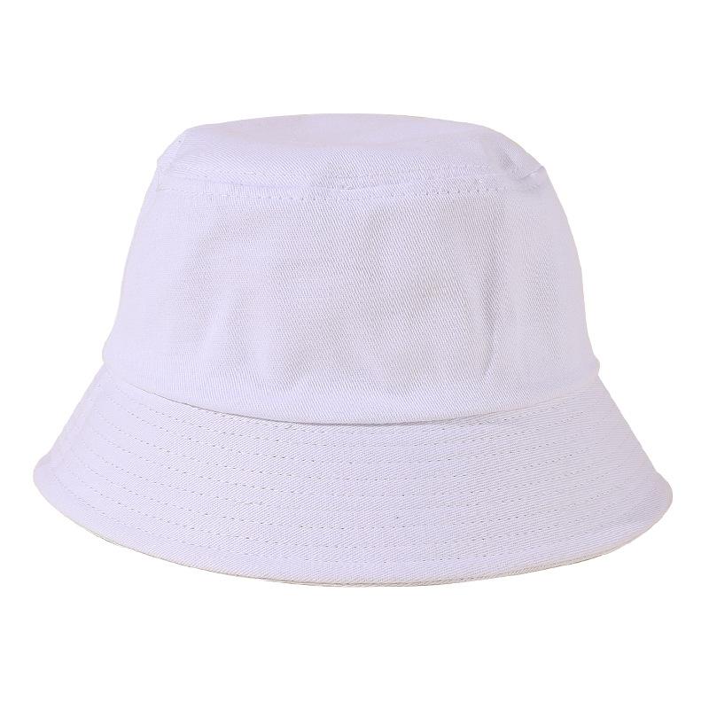Custom Adult Cotton Bucket Hat Sublimated and Embroidered Wide Brim Round Hat for Summer Outdoor Use Solid Casual Style
