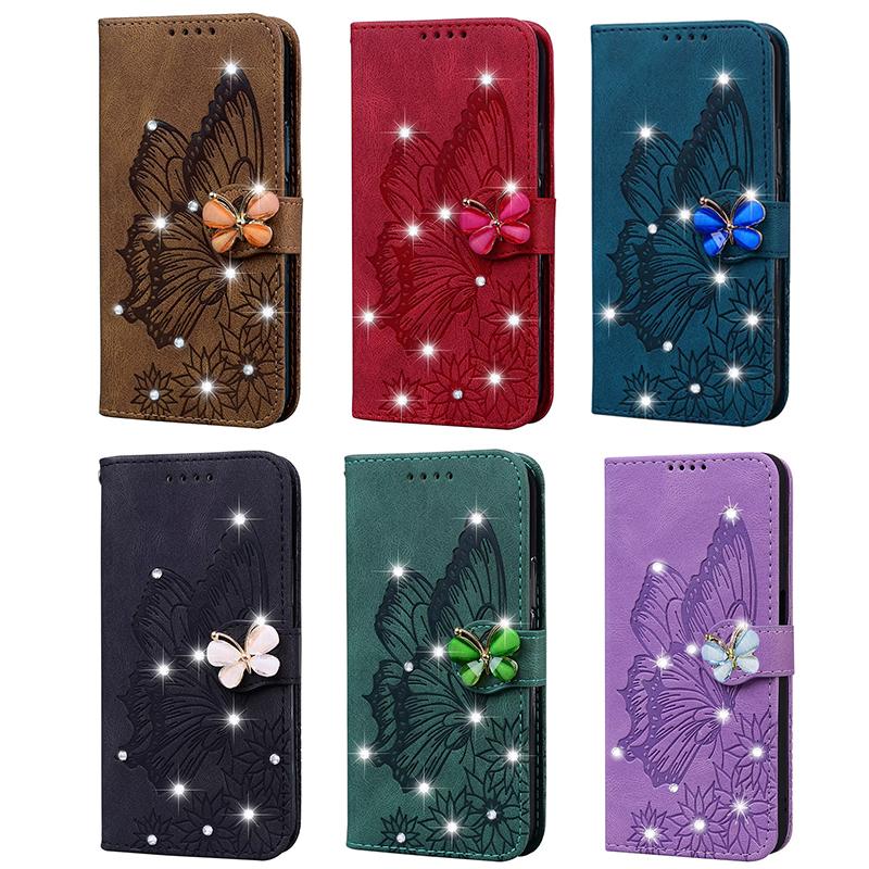 Shiny Glitter Wallet Leather Case For Samsung Galaxy S26 Ultra S25 S24 FE S23 S22 Plus A15 A16 A26 A36 A56 A34 A54 A55 A37 A57