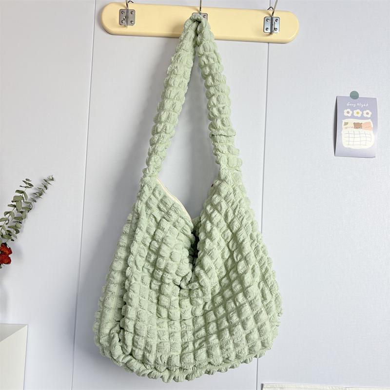 Bolsa Transversal e Tote Grande em Lona Estilo Japonês Nuvem Bolha para Estudantes