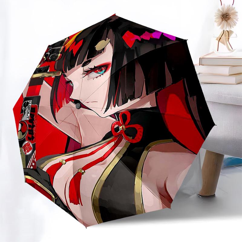 1 Stück Anime-Charakter Outdoor-Regenschirm - Automatisches Öffnen/Schließen, Tragbares 3-fach faltbares Design, 8-Speichen-Eisenrahmen - Perfektes Geschenk für Fans, Reisende, Da
