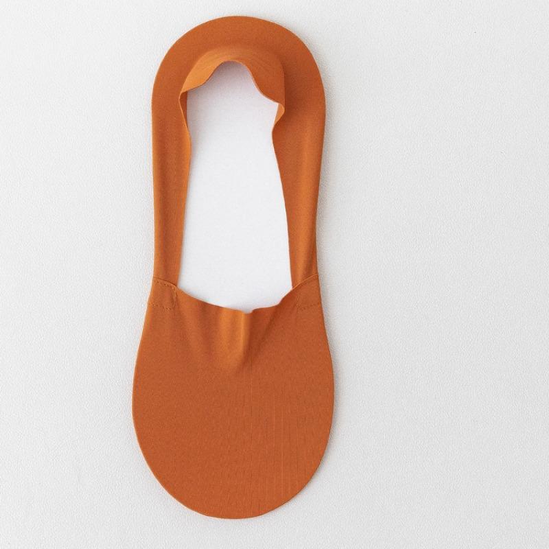 Men's Summer Ice Silk Non-falling and Invisible Silicone Anti Slip Boat Socks