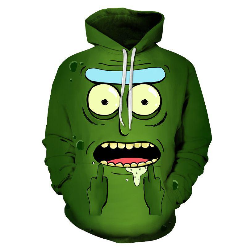 3d And Rick Print Womenmen Pullover Hoodie Sweatshirt Tops Jumper
