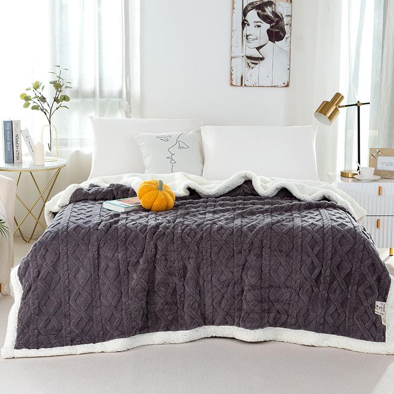 Tuff Lamb Fleece Nordic Sofa Blanket: Soft, Solid Color, Year-Round Use