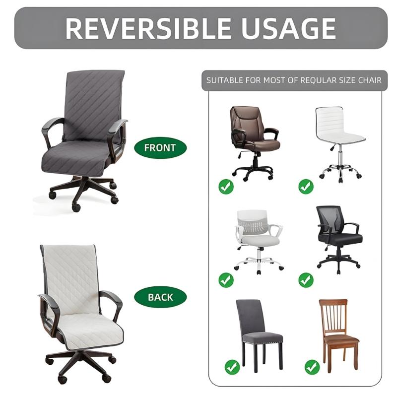Ergonomic Office Chair Cover Checkered Pattern NonSlip Backing Waterproofs Fabric Sleeve for Comfortable Seating