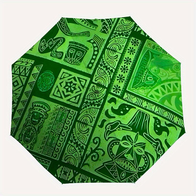 

1pc Tribal Patterns Automatic Open/Close Umbrella with Windproof, Functional Design, 8-Rib Sturdy Canopy