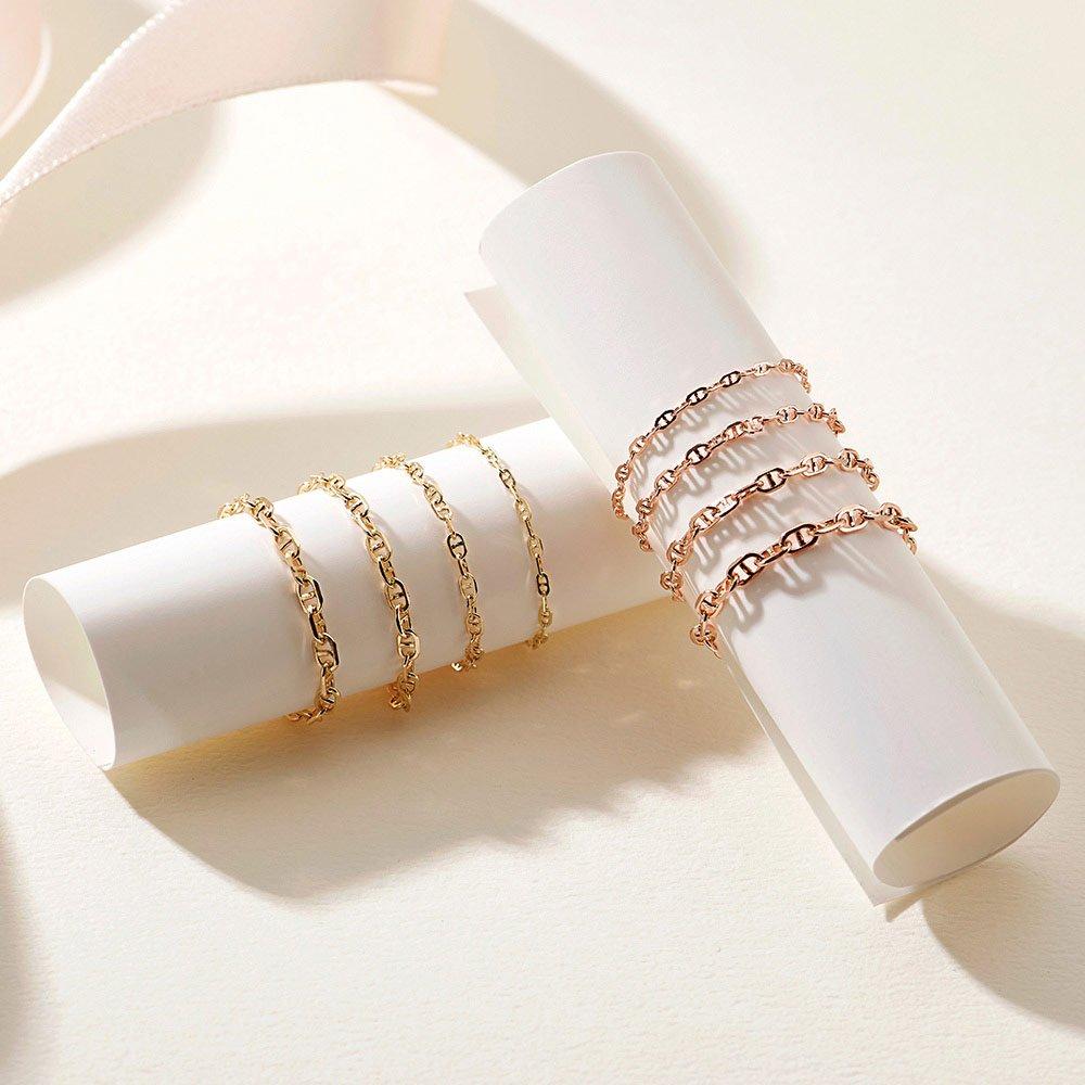 14K Chain Ring Layered Ring Each Ladder (Small)