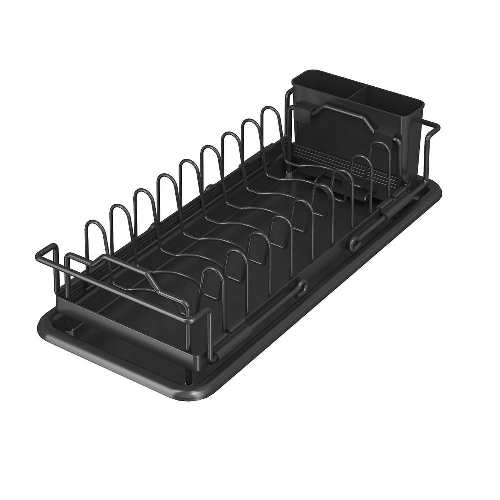 

Non-Slip Expandable Dish Drying Rack Draining Dish Drainer Durable Pot Lid Storage Rack for Home чорний