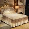 Luxury Bedspread Soft 45cm Heightened Bed Skirt Home Adjustable Bedding Set Queen King Size Bed Cover with Pillowcases