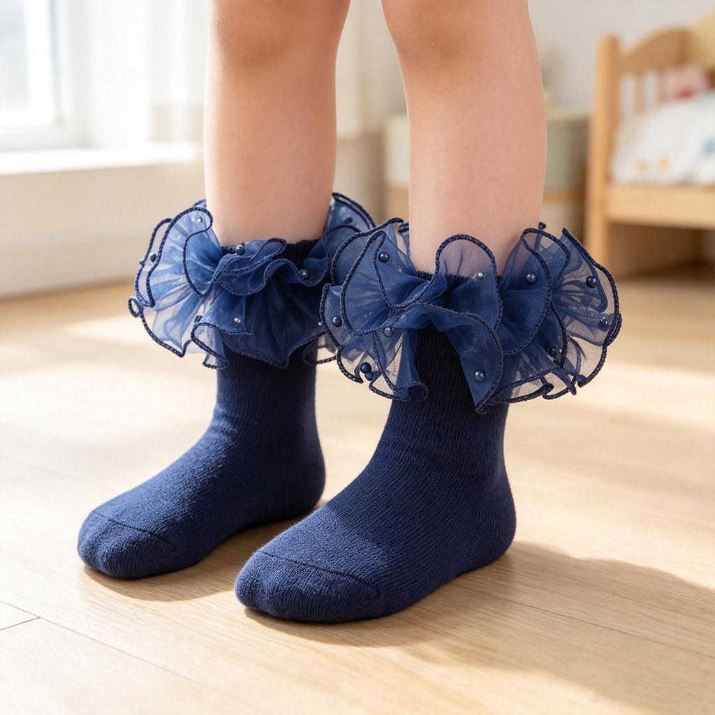 Spitzenverzierte Socken für Mädchen für Tanzaufführungen und zum Verkleiden