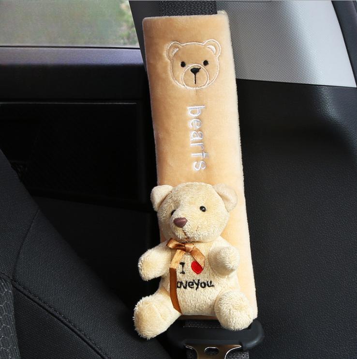 Kawaii Plush Kitten Car Safety Belt Cover Pads Universal Auto Shoulder Cushion Protector Vehicle Seat Strap for Women Children