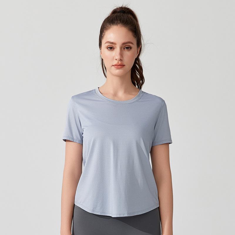 Women's Cross-Border Yoga T-Shirt - Lightweight, Breathable, Short Sleeve, Hollow Back, Perfect for Dance, Fitness, Running.